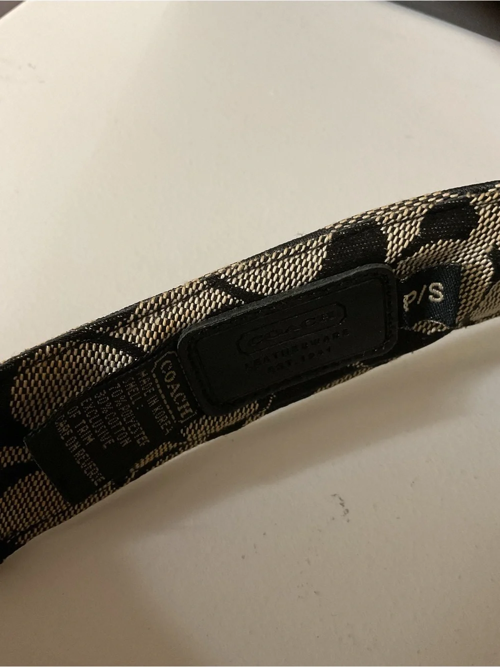 Coach Black and Cream Signature Visor Scarf